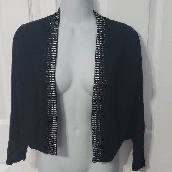 Women Broadway sequin embellish sweater cardigan M - Picture 3 of 4